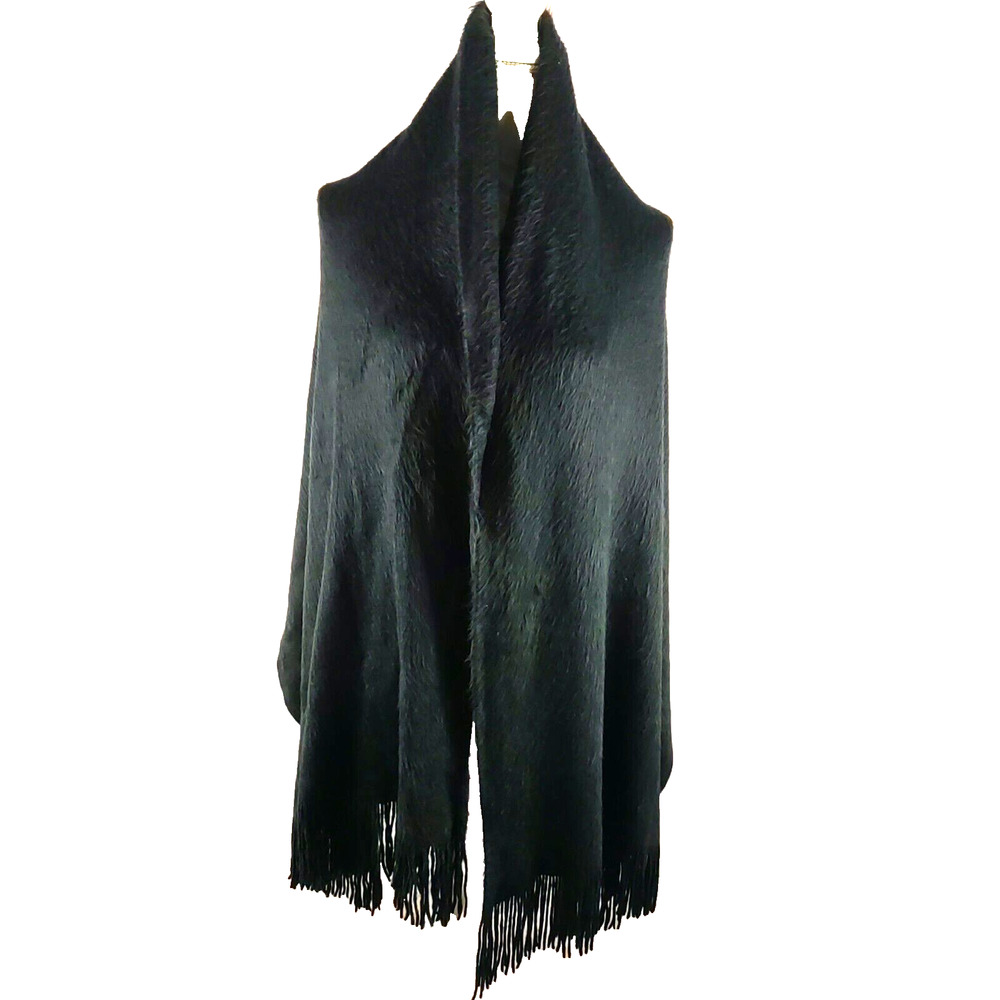 Oversized Black Scarf Large Winter Furry H&M Brand 27" X 70"